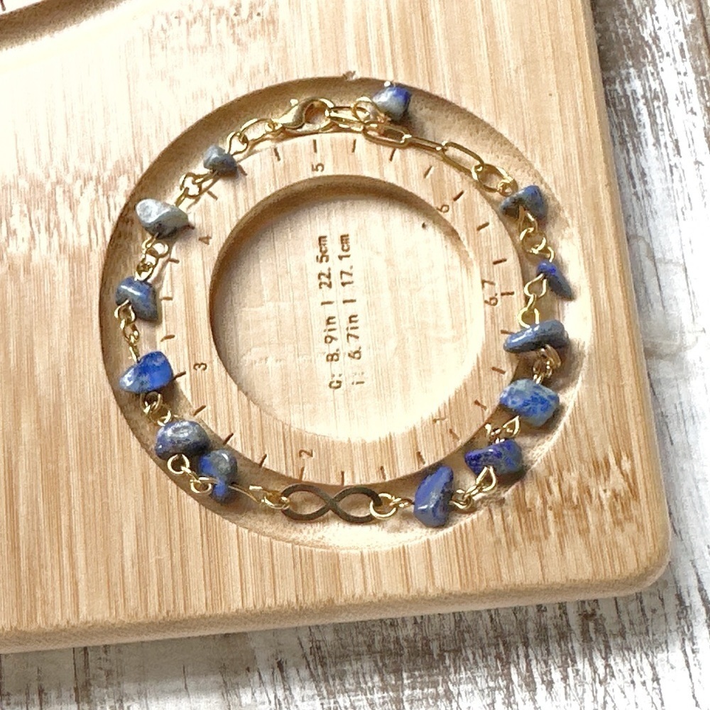 Gold and Blue Stone Bracelet